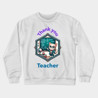 Thank You Teacher Cat Teacher Crewneck Sweatshirt